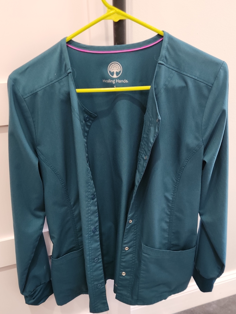 Healing Hands Carribean Blue Scrub Jacket Small